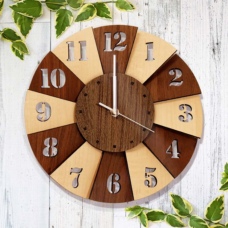 ★10%OFF！★ 壁掛け時計 木製 ダーツ風 男前インテリア モダン...(3)