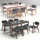 ★57%OFF★ ダイニングセット 180cm幅 リバース ダイニング7点セット 180テーブル+チェア×6 幅180 天然木突板 ラバーウッド無垢材 ナチュラル ブラウン 食卓 テーブル モダン おしゃれ ダイニング 食卓 輸入品(3)
