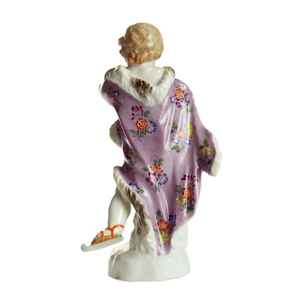 ヴィンテージマイセン (Meissen)スケートを履く少年 1900年頃