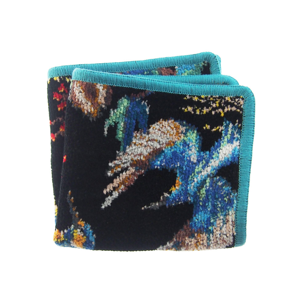 フェイラー (FEILER) カワセミの家族 ハンカチ ブルー25×25cm