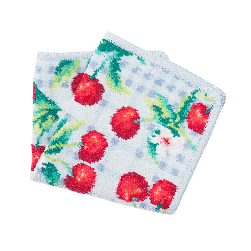 輸入ブランド洋食器専門店2本の剣のフェイラー (FEILER) CHERRY PICNIC ウォッシュクロス 25×25cm シェル｜アングル2