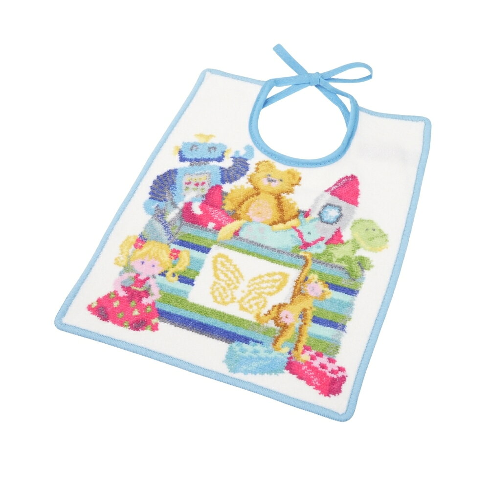 輸入ブランド洋食器専門店2本の剣のフェイラー (FEILER) トイボックス NEW ヨダレカケ ブルー 25×30cm｜アングル2