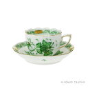 ヘレンド (HEREND) FV インドの華グリーン モカ カップ&ソーサー 711 容量 100ml
