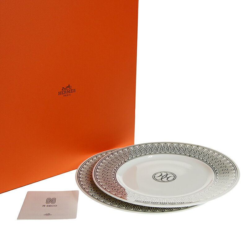 エルメス (HERMES) H（アッシュ）デコ デザートプレート 22.5cm ペア #1 037007P2