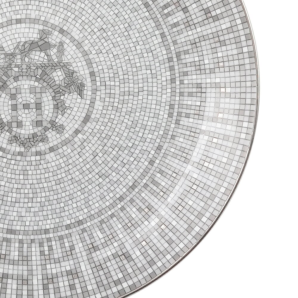 エルメス (HERMES) モザイク 24 プラチナ プレート 21cm ペア 035007P2