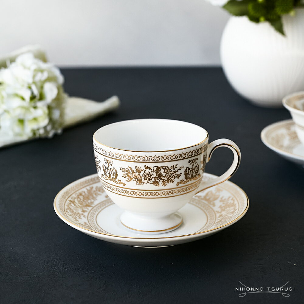 ウェッジウッド ティーカップ 【ポイント20倍★6/4 20:00～6/11 1:59スーパーSALE限定】 ウェッジウッド (WEDGWOOD) コロンビア ゴールド ティーカップ&ソーサー リー