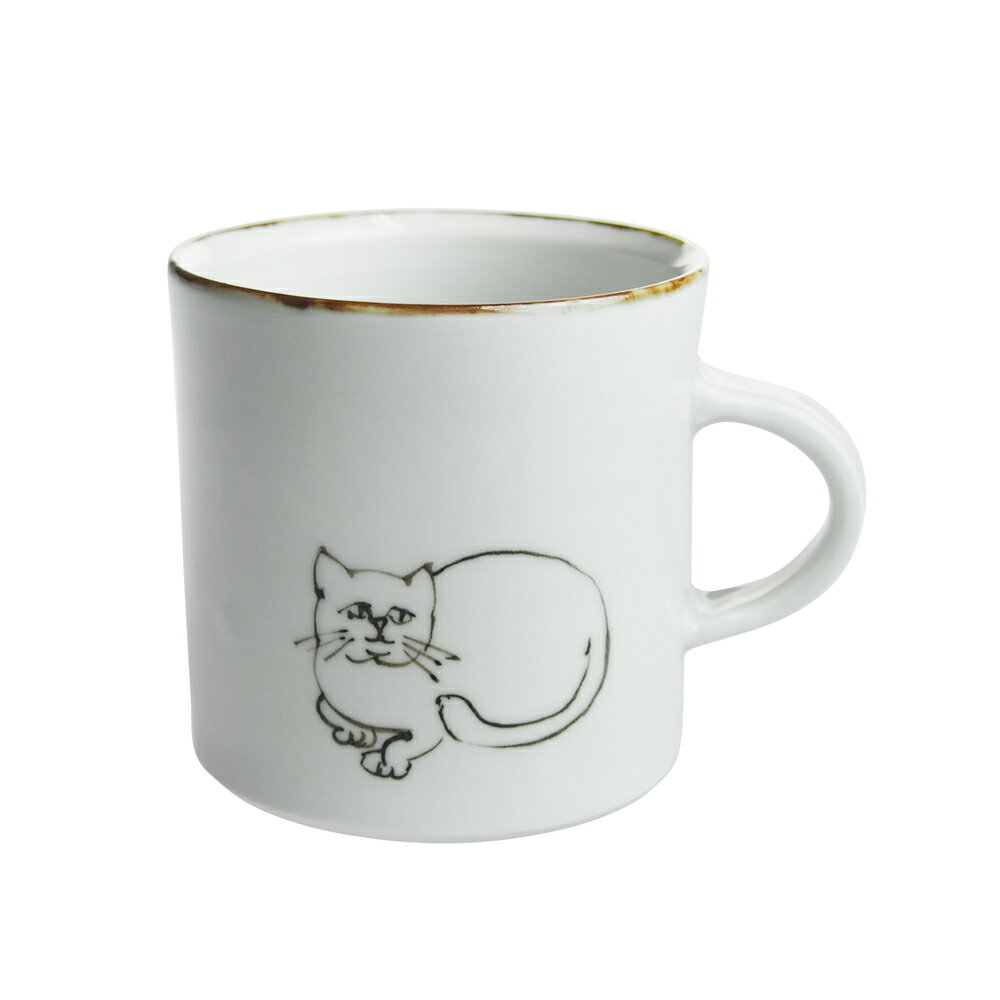 内村七生 白猫 マグカップ【※手描きのため画像のものと細部が異なります※】