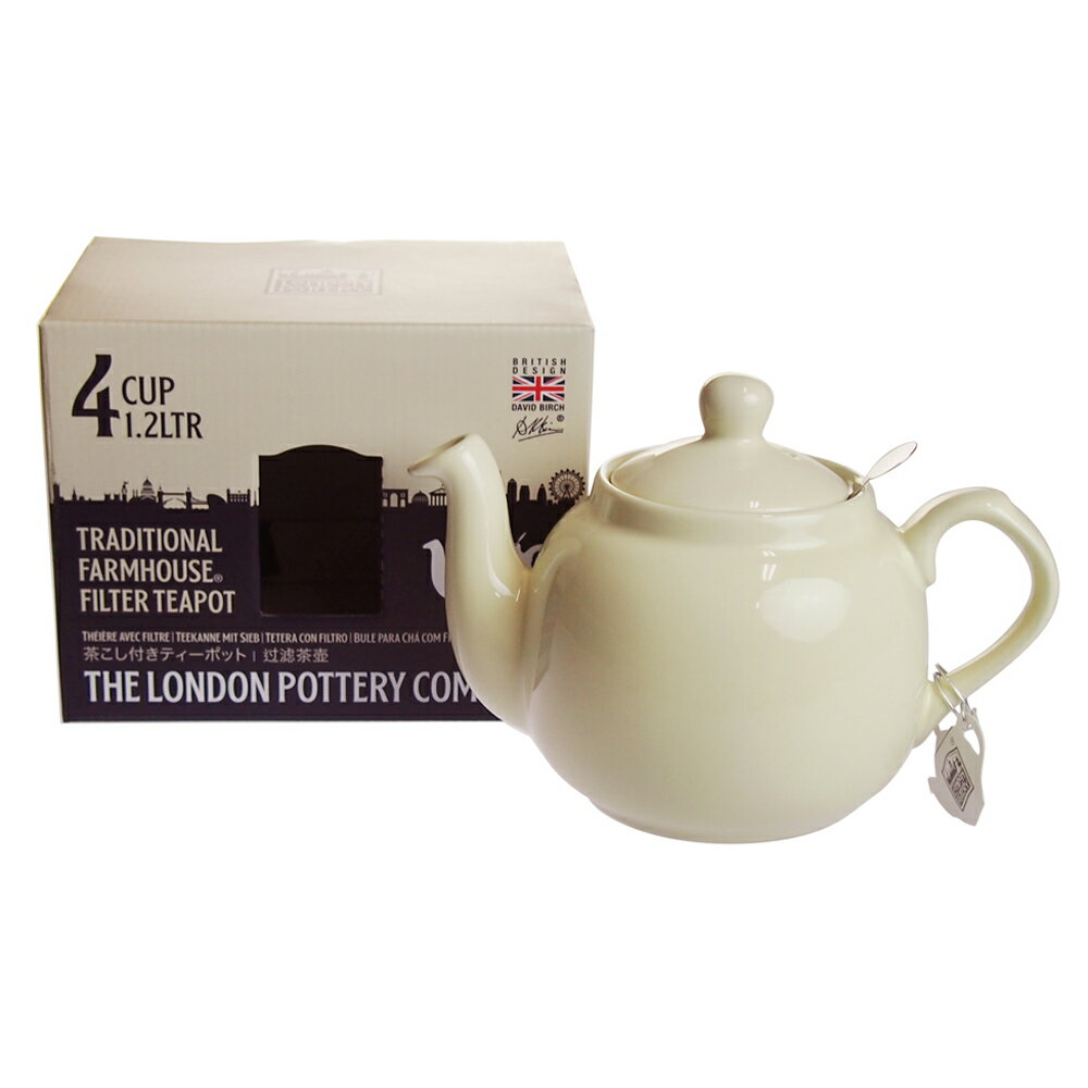 ロンドンポタリー (London Pottery) ファームハウス ティーポット アイボリー 4cup