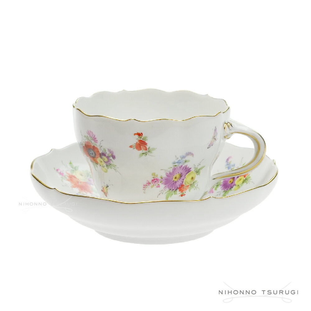 【Spring SALE】 マイセン (Meissen) スキャタードブーケ コーヒーカップ＆ソーサー 582