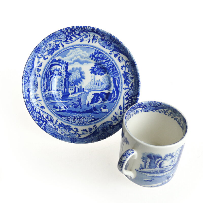【P10倍 3/11 1:59まで★スーパーSALE期間限定】 スポード (Spode) ブルーイタリアン コーヒーカップ＆ソーサー