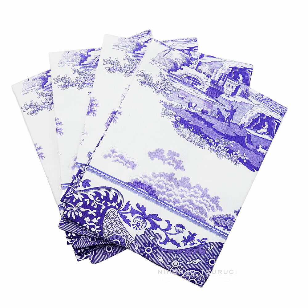 スポード(Spode) ブルーイタリアン ナプキン 45cmx45cm 4枚セット