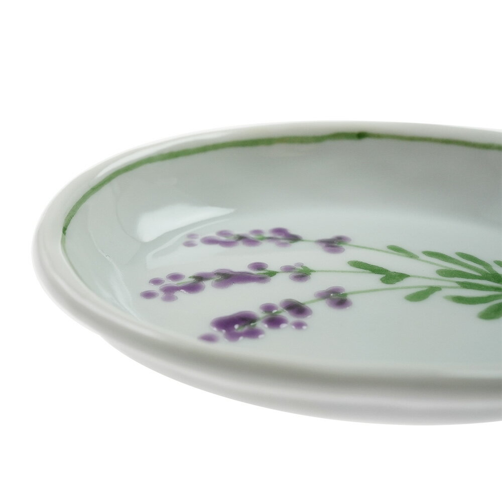 徳永遊心窯 ラベンダー 楕円小皿 9.5cm