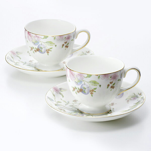 ウェッジウッド ティーカップ 【ポイント20倍★6/4 20:00～6/11 1:59スーパーSALE限定】 ウェッジウッド (WEDGWOOD) スウィートプラム ティーカップ＆ソーサー リー ペアセット