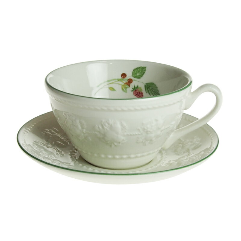 ウェッジウッド ティーカップ 【ポイント20倍★6/4 20:00～6/11 1:59スーパーSALE限定】 ウェッジウッド (WEDGWOOD) フェスティビティ ラズベリー ティーカップ＆ソーサー