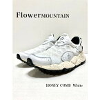 FlowerMOUNTAIN～フラワーマウンテン～HONEY COMB～ハニカム～FM31002 Whiteスリッポン　メッシュ　通気性　白　ホワイト　厚底　軽量　メンズ　レディース　タウンスニーカー