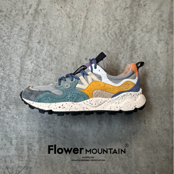 【初回返品・サイズ交換送料無料】正規取扱店Flower MOUNTAIN　フラワーマウンテンYAMANO3　ヤマノ3FM63783　Gray-Petrol Zucca　グレーメンズ　レディース　アウトドアファッション　軽量　タウンスニーカー　マルチカラー　春　夏