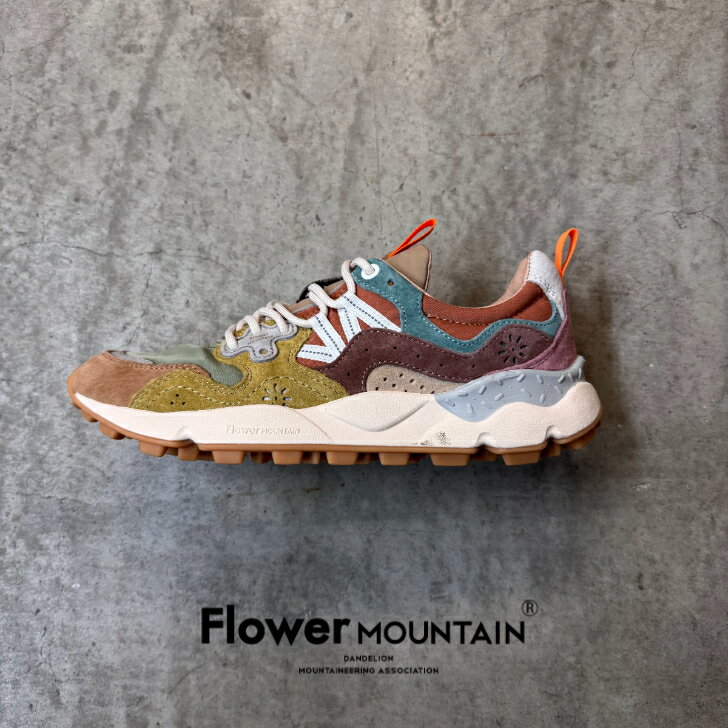 正規取扱店Flower MOUNTAIN　フラワーマウンテンYAMANO3　ヤマノ3FM63767　L.Brown-Taupe-Ocher　ライトブラウン　トープ　オーカーレディース　アウトドアファッション　軽量　タウンスニーカー　マルチカラー　春　夏