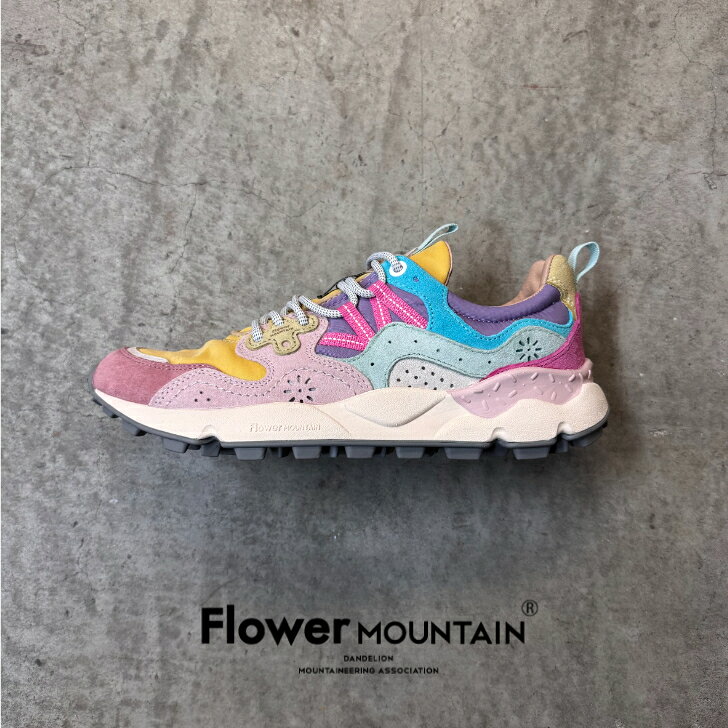 【初回返品・サイズ交換送料無料】正規取扱店Flower MOUNTAIN　フラワーマウンテンYAMANO3　ヤマノ3FM63763　Pink-Gold Ocher　ピンク　ゴールド　オーカーレディース　アウトドアファッション　軽量　タウンスニーカー　マルチカラー　春　夏