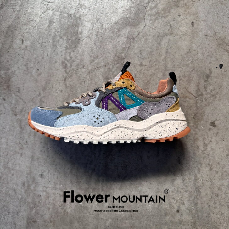 正規取扱店Flower MOUNTAIN　フラワーマウンテンSOLIN　ソウリンFM127010 Moss Mustard Blueメンズ　レディース　アウトドアファッション　軽量　タウンスニーカー　ハイキングシューズ