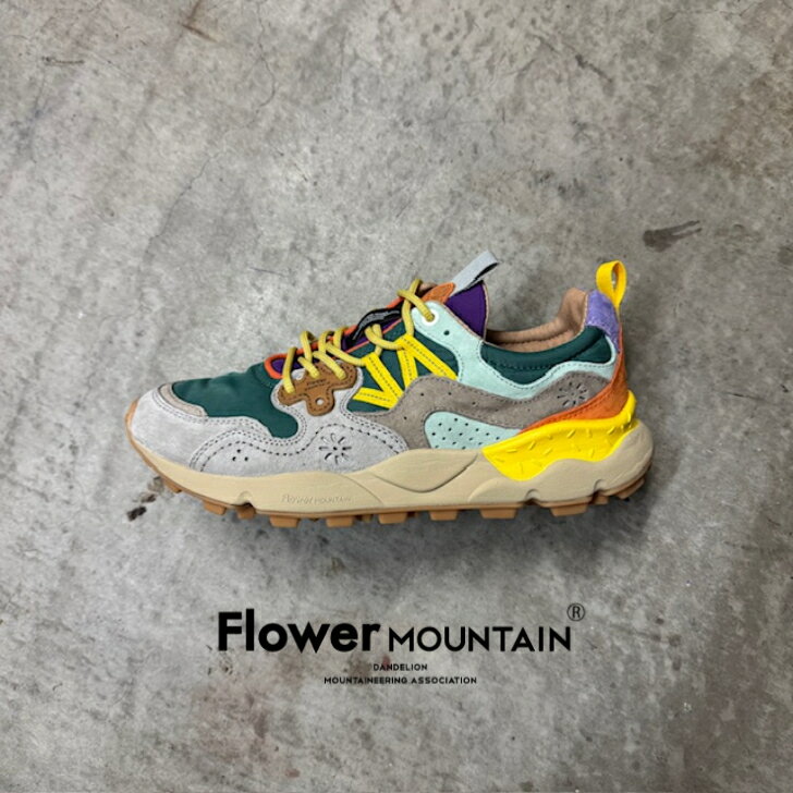 正規取扱店 一部店舗限定品Flower MOUNTAIN　フラワーマウンテンYAMANO3　ヤマノ3FM63271 Green/Multi グリーン/マルチメンズ　レディース　アウトドアファッション　軽量　タウンスニーカー　マルチカラー　秋　冬
