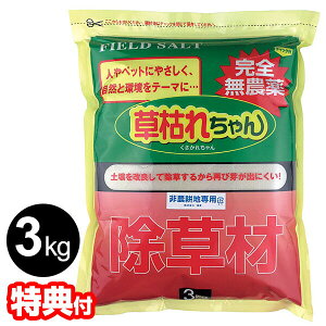 日本製 完全無農薬 除草剤 草枯れちゃん 3kg 無農薬除草材 くさかれちゃん 3キロ 非農耕地専用 除草材 無農薬 墓 遊歩道 石畳 路地 目地 掃除 雑草 根まで枯らす 効果長持ち 天然素材 土壌改良 フィールドソルト 弱酸性