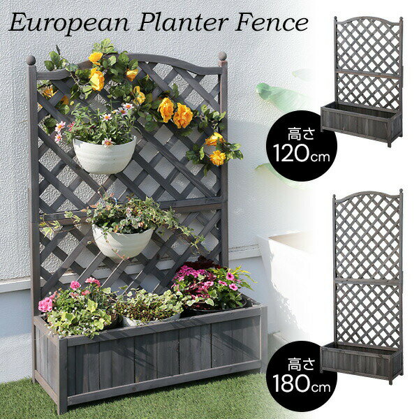 【選ぶ景品】 ラティスフェンス 幅80cm 高さ2種類 120cm / 180cm 木製 ラティス フェンス 目隠し プランター付きフェンス ガーデンフェンス ...