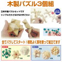 木製パズルAセット（3個組）木のおもちゃ 木のパズル 知育玩具 木製パズル 脳トレ 大人 パズル 頭の運動 集中力アップ 指先刺激 脳トレーニング 2