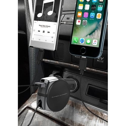 DC充電器 リールインジケーター5.4A USBポート付 タイプC DC-011 ソフトバンク ドコモ AU スマホ充電器 車内充電 2台同時充電 Type-Cコネクタ対応 タイプC 携帯充電器