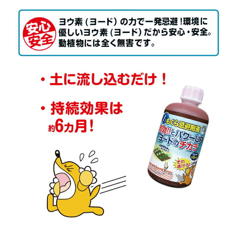 もぐら忌避剤液 250ml 日本製 モグラ除け...の紹介画像3