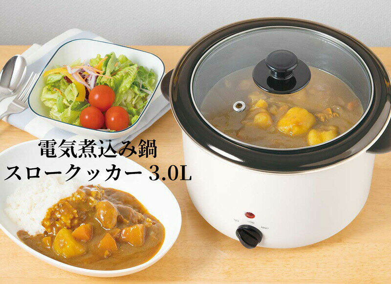 【選ぶ景品付】 ライソン 電気煮込み鍋 スロークッカー 3.0L LITHON 電気煮こみ鍋 煮込み料理 電気調理器 とろ火調理 低温調理器 レシピブック付き スロー調理器 温度調節 調理器具 キッチン家電 カレー 煮込み ラーメン うどん 肉じゃが 煮豆 サラダチキン 電気煮込みなべ nihontuuhan-10025422 日本通販 空気清浄機・日傘 サンプル画像2