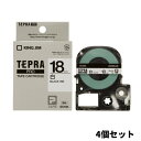 【4個セット】 KING JIM テプラプロ カートリッジ SS18K テプラPRO テープ 白ラベル・黒文字・18mm幅 キングジム テプラテープ テプラ専用...