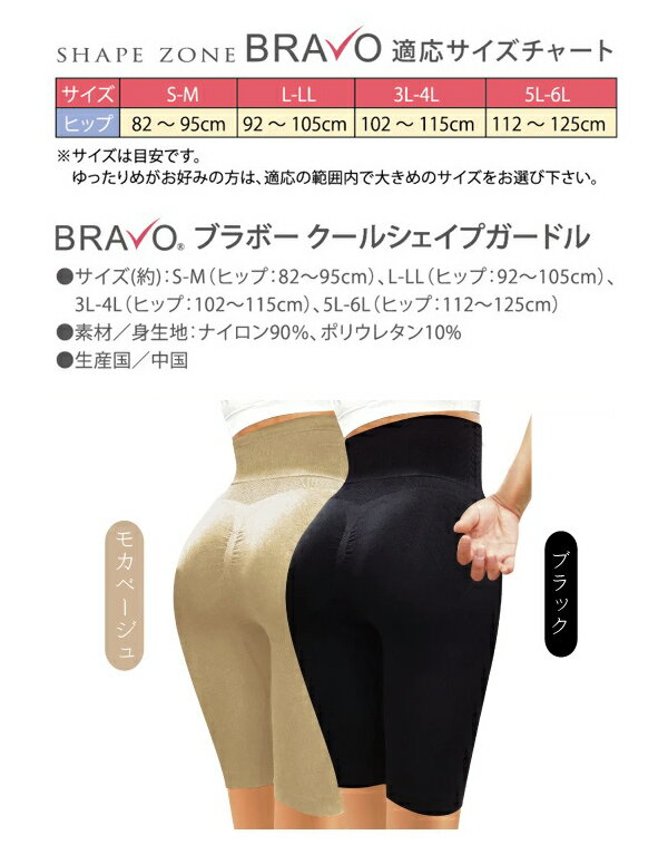 シェイプゾーン ブラボー クールシェイプガードル 2色組 3L-4L 5L-6L ブラボーシェイプ 補正下着 ガードル 補正パンツ SHAPE ZONE BRAVO SHAPE ガードル夏用 骨盤ガードル 補整ガードル 着圧ガードル