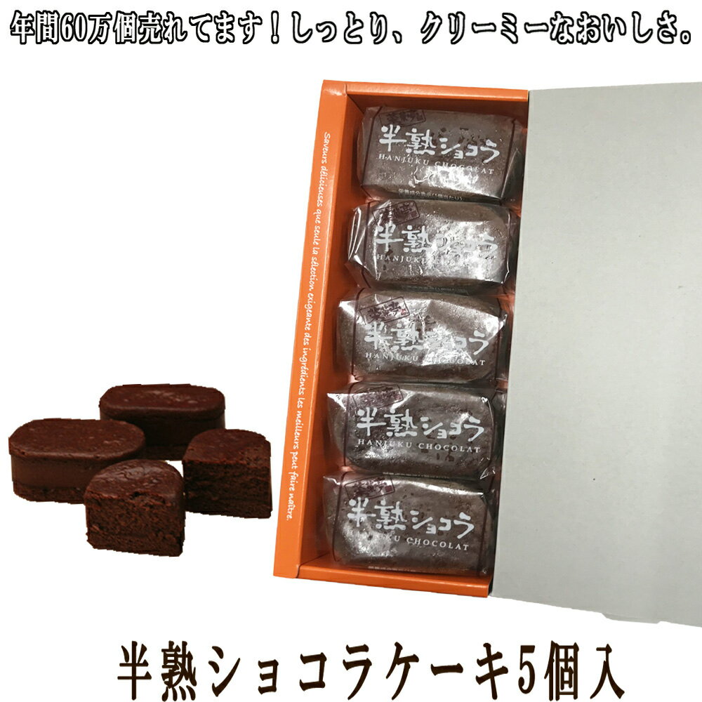 半熟ショコラケーキ 5個入 チョコレート ギフト 半熟 スィーツ はんじゅく バレンタイン ギフト 2020 プレゼント スイーツ ギフト 誕生日プレゼント 個包装 ホワイトデー 義理チョコ 大量