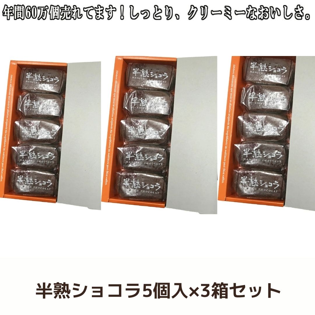 半熟ショコラケーキ 5個入 × 3箱セット チーズ ビターチョコ ベイクド バースデー しっとり なめらか 冷凍 チョコレート はんじゅく ギフト プレゼント 誕生日 個包装 義理 お返し 大量 春 取り寄せ スイーツ ホワイトデー 2024