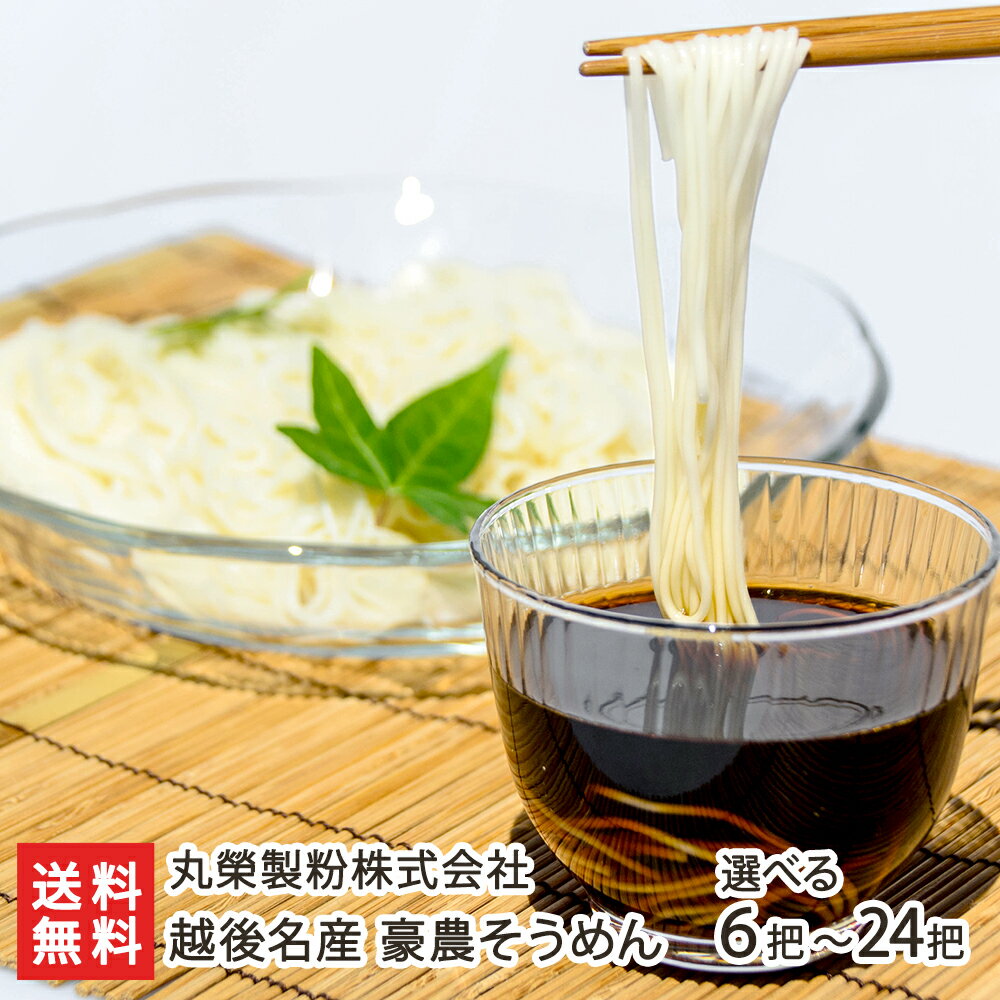 越後名産 豪農そうめん 「6把セット」or「12把セット」or「12把×2セット」 丸榮製粉株式会社 新潟産 そうめん 素麺 ソーメン 新潟県 生産者直送 お取り寄せ ギフト プレゼント 贈り物 送料無料