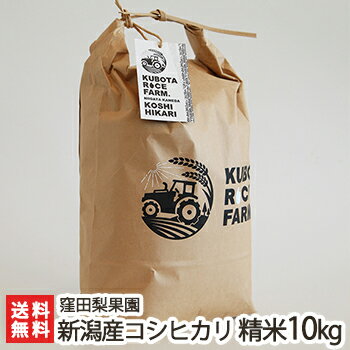 【令和5年度米】新潟産コシヒカリ 精米 10kg（5kg×2） 窪田梨果園【こしひかり/白米/うるち米】【お土産/手土産/ギフトに！贈り物】【送料無料】お中元のサムネイル