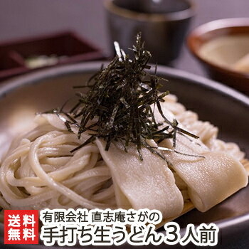 手打ちうどん 生めん つゆ付 3人前（200g×3）直志庵さがの【コシが強く滑らかなのど越し/打ち立て生麺/新潟うどん/うどんセット/冷蔵便】【送料無料】