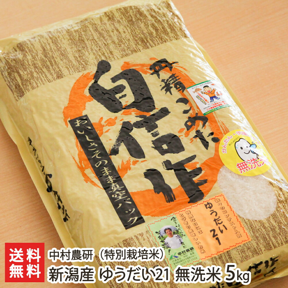 【令和元年度米】新潟産 ゆうだい21（特別栽培米）無洗米5kg 中村農研【贈り物・内祝いに！のし（熨斗）無料】【送料無料】