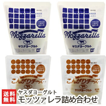 ヤスダヨーグルト モッツァレラチーズ90g×2袋・モッツァレラのこんがりチーズ90g×2袋【搾りたての新鮮な生乳使用/フレッシュタイプ/イタリアチーズ】【お土産/手土産/プレゼント/ギフトに！贈り物】【送料無料】