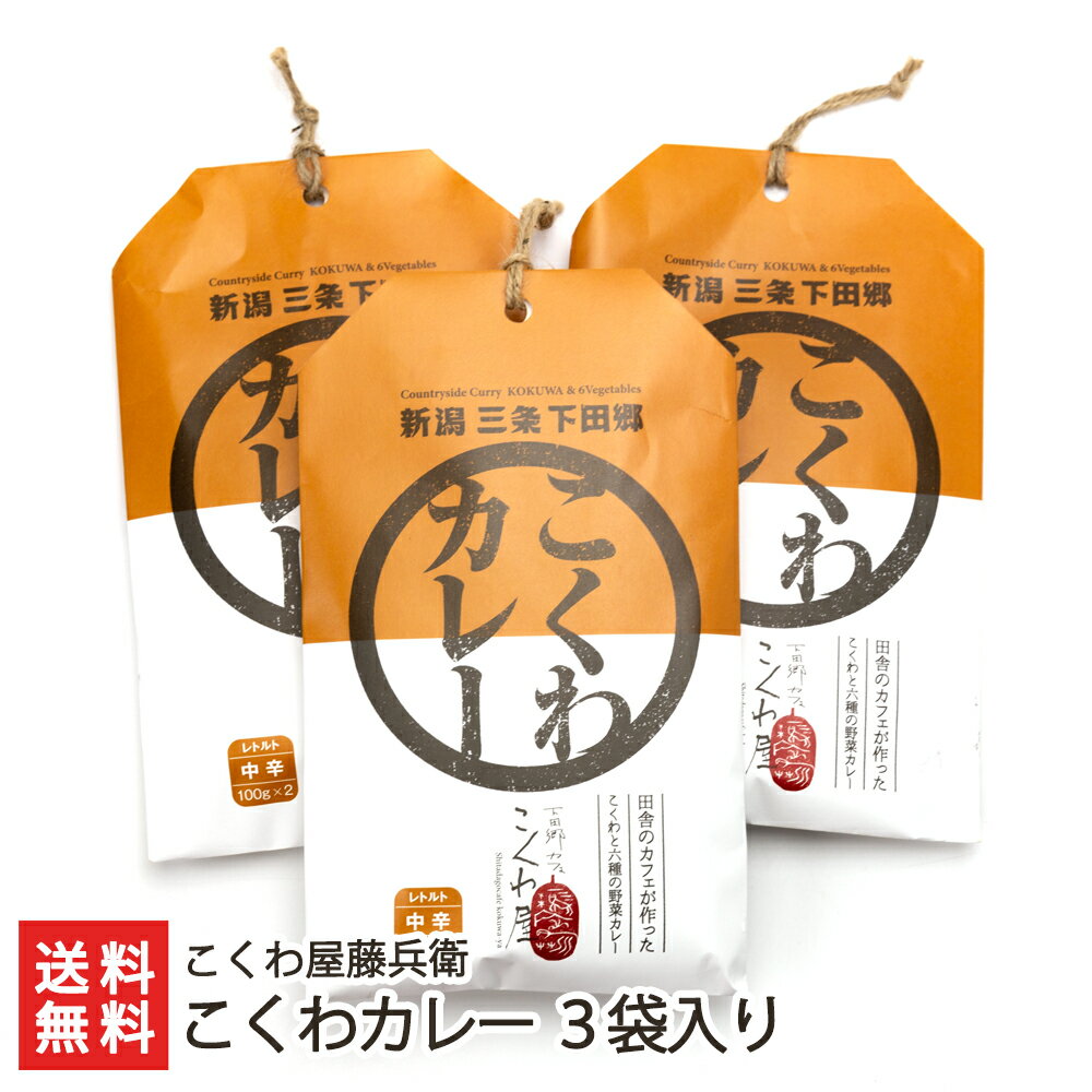 こくわカレー 3袋入り こくわ屋藤兵衛【新潟 産地直送 特産 フルーツ こくわ カレー ご当地カレー】【お土産/手土産/プレゼント/ギフトに!贈り物】【送料無料】
