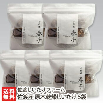 新潟 佐渡産 原木乾燥しいたけ 5袋（1袋あたり80g）佐渡しいたけファーム【椎茸/シイタケ/きのこ/キノコ/茸/自然栽培/乾物】【送料無料】 1