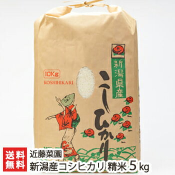 新潟産 コシヒカリ 精米5kg 近藤菜園【こしひかり/うるち米/新潟コシヒカリ/新潟県産/新潟米】【お土産/手土産/プレゼント/ギフトに！贈り物】【送料無料】のサムネイル