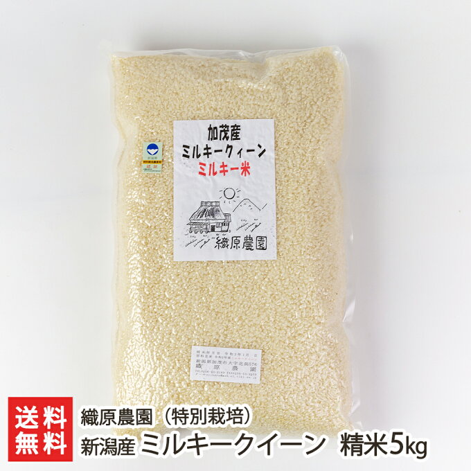 特別栽培米（減農薬・減化学肥料）新潟産ミルキークイーン 精米5kg 織原農園 新潟県...