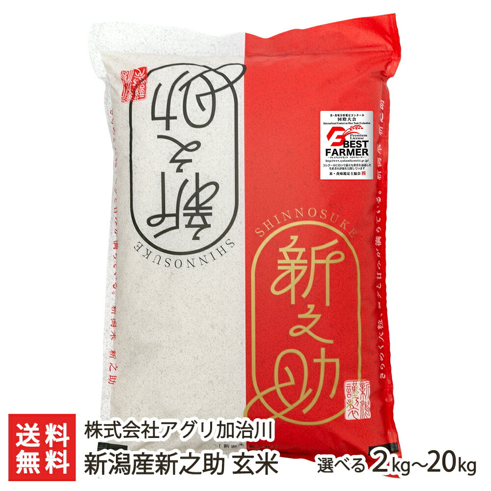 令和5年度米 新潟産新之助 玄米 選べる 2kg ～ 20kg 株式会社アグリ加治川 しんのすけ ライス 減農薬・減化学肥料 新潟県産 生産者直送 お取り寄せ ギフト プレゼント 贈り物 送料無料 父の日 お中元