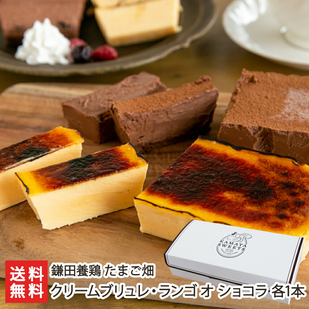 たまご畑のフローズンスイーツ 2種2本入り（ランゴ オ ショコラ・クリームブリュレ 各1本）鎌田養鶏 たまご畑【スイーツ/洋菓子/卵/タマゴ/玉子/チョコ/新潟/なめらか/贅沢/冷凍】【お土産/手土産】【送料無料】父の日やお中元ギフトにも！のサムネイル