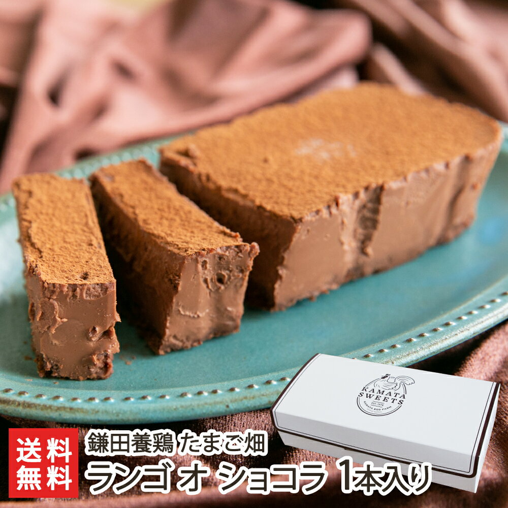 たまご畑のランゴ オ ショコラ 1本入り 鎌田養鶏 たまご畑【スイーツ/洋菓子/卵/タマゴ/玉子/チョコ/新潟/なめらか/贅沢/冷凍】【お土産/手土産】【送料無料】父の日やお中元ギフトにも！のサムネイル