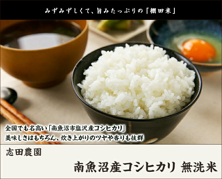 【令和5年度米】南魚沼産コシヒカリ 無洗米 志田農園【うるち米/新潟県産/こしひかり/塩沢産/西山地区/棚田栽培米】【お土産/手土産/プレゼント/ギフトに！贈り物】【送料無料】 2