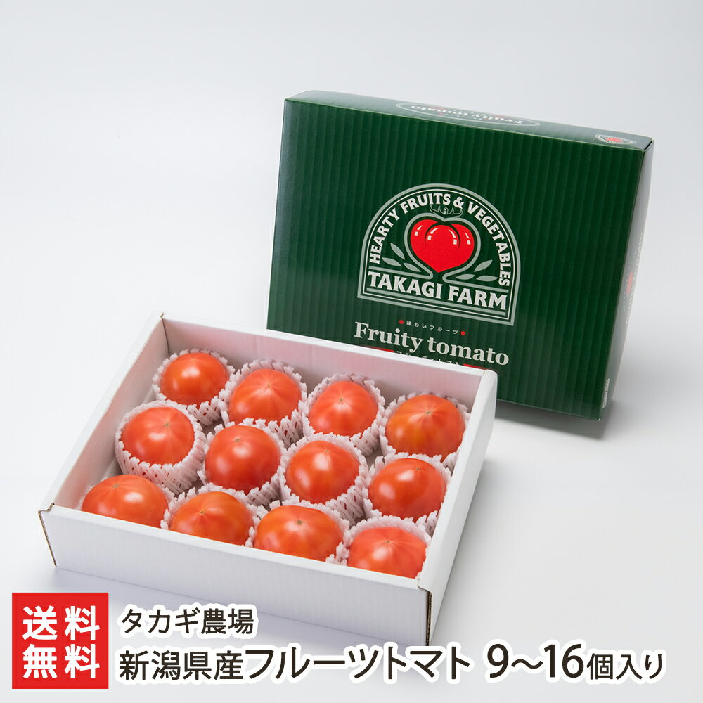 新潟県産フルーツトマト 9～16個入り【代金引換決済不可】【とまと/フルーツのような甘さ/直売所でも大人気/減農薬・減化学肥料/節水栽培/新潟市北区/お取り寄せ】【お土産/手土産/プレゼント/ギフトに！贈り物】【送料無料】 父の日 お中元