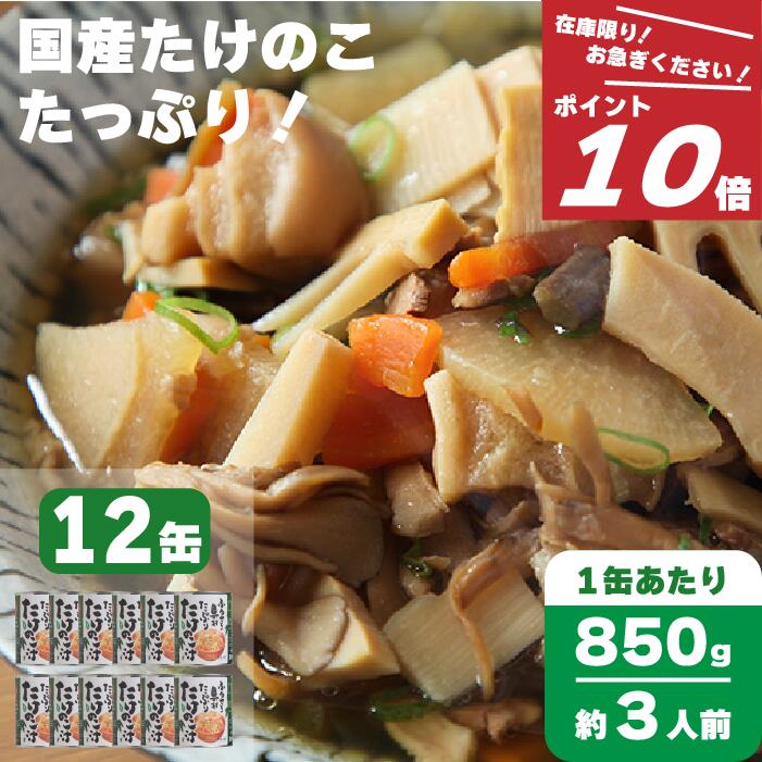 \ポイント10倍/訳あり 食品 賞味期限間近 アウトレット 【たけのこ汁 12缶】 缶詰 820g 3人前 国産 具だくさん 野菜 スープ 缶詰め 味噌汁 タケ...