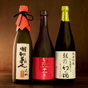 日本酒 飲み比べ （純米大吟醸 明和義人、純米大吟醸 笹祝 越淡麗仕込、純米吟醸 越乃幻の酒）【酒は百薬の長 梅】720ml×3本セット 年賀 ギフト プレゼント 男性 女性 上司【新潟地酒 内祝い お返し 退職祝い 結婚祝い 出産祝い 贈り物 お酒】【あす楽】